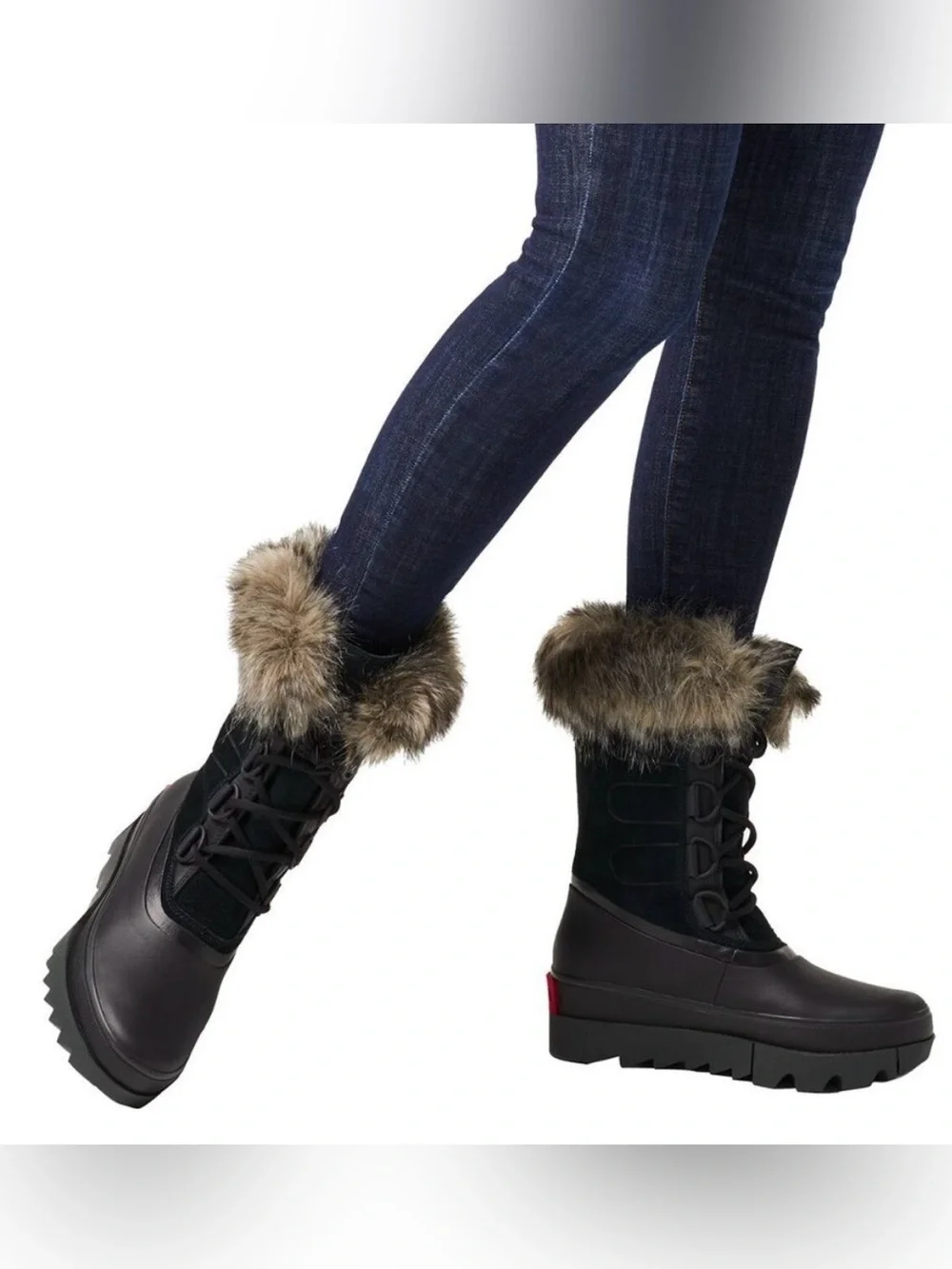 SOREL JOAN OF ARC NEXT BOOTS WATERPROOF black fur size 6 winter snow artic